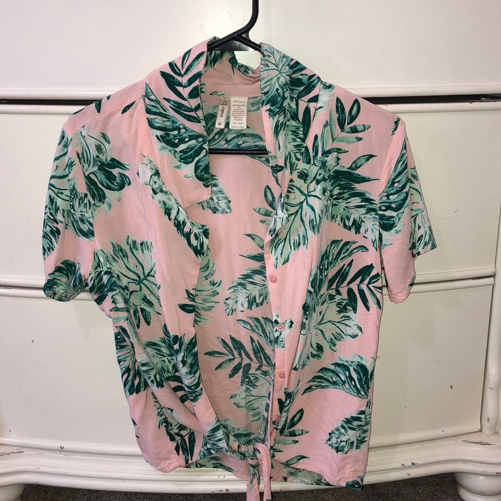 Button down cropped shirt